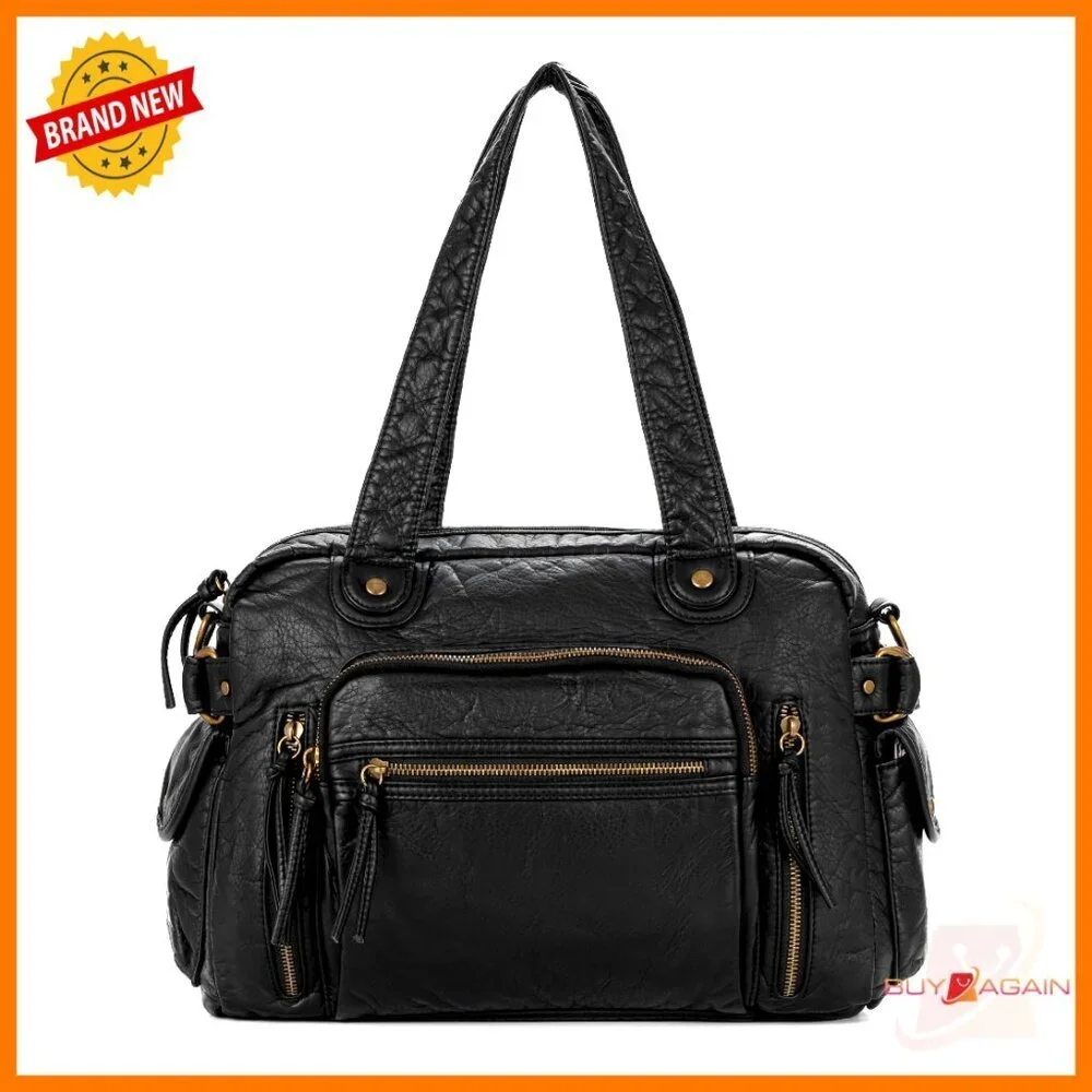 Large Vegan Leather Hobo Tote with Adjustable Strap for Work & Travel